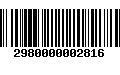 Código de Barras 2980000002816