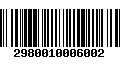 Código de Barras 2980010006002