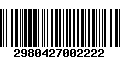 Código de Barras 2980427002222