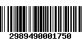 Código de Barras 2989490001750