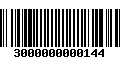 Código de Barras 3000000000144