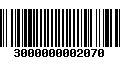 Código de Barras 3000000002070