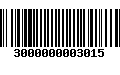 Código de Barras 3000000003015