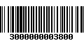 Código de Barras 3000000003800