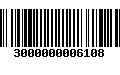 Código de Barras 3000000006108