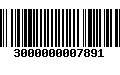 Código de Barras 3000000007891