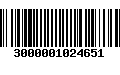 Código de Barras 3000001024651