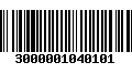 Código de Barras 3000001040101