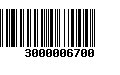 Código de Barras 3000006700