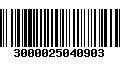 Código de Barras 3000025040903