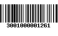 Código de Barras 3001000001261