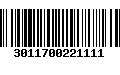 Código de Barras 3011700221111