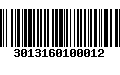 Código de Barras 3013160100012