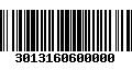 Código de Barras 3013160600000