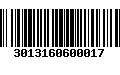 Código de Barras 3013160600017