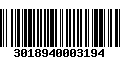 Código de Barras 3018940003194