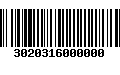 Código de Barras 3020316000000