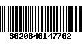 Código de Barras 3020640147702