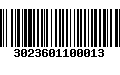 Código de Barras 3023601100013