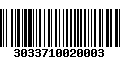 Código de Barras 3033710020003