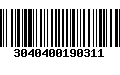 Código de Barras 3040400190311