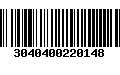 Código de Barras 3040400220148