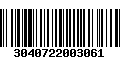 Código de Barras 3040722003061