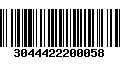 Código de Barras 3044422200058