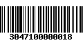 Código de Barras 3047100000018