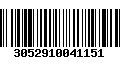 Código de Barras 3052910041151