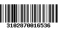 Código de Barras 3102870016536