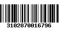 Código de Barras 3102870016796