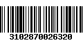 Código de Barras 3102870026320