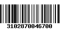 Código de Barras 3102870046700