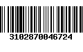 Código de Barras 3102870046724