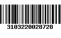 Código de Barras 3103220028728