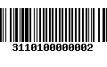 Código de Barras 3110100000002