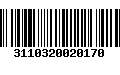 Código de Barras 3110320020170