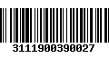 Código de Barras 3111900390027