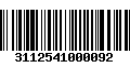 Código de Barras 3112541000092