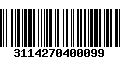 Código de Barras 3114270400099