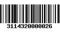 Código de Barras 3114320000026