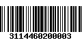 Código de Barras 3114460200003