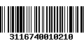 Código de Barras 3116740010210