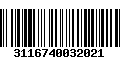 Código de Barras 3116740032021