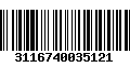 Código de Barras 3116740035121