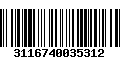 Código de Barras 3116740035312