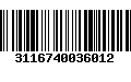 Código de Barras 3116740036012