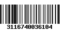 Código de Barras 3116740036104