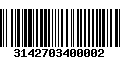 Código de Barras 3142703400002